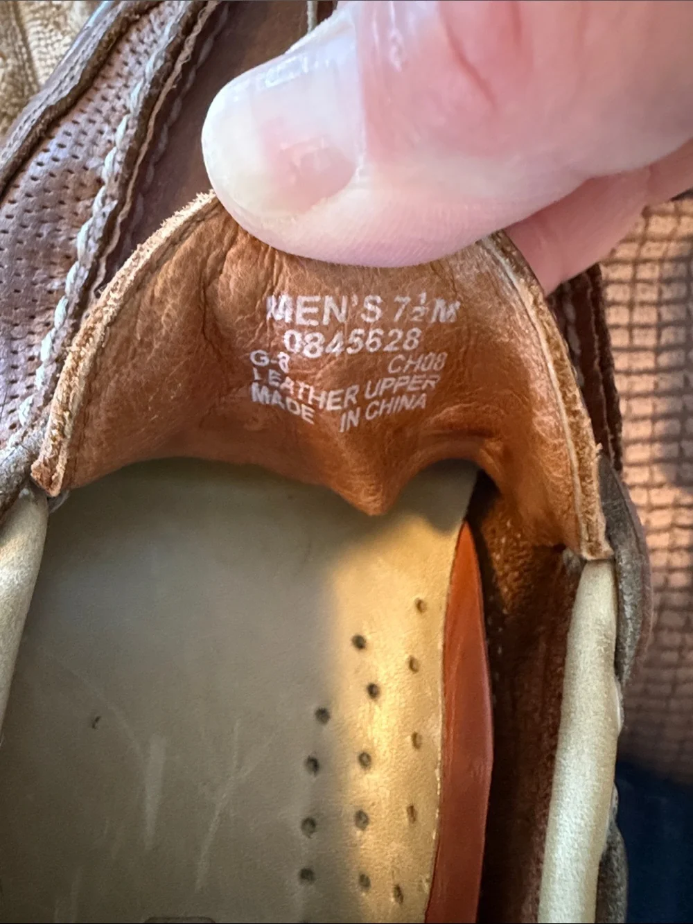 Sperry Men's Brown Leather Boat Shoes with Cream Trim